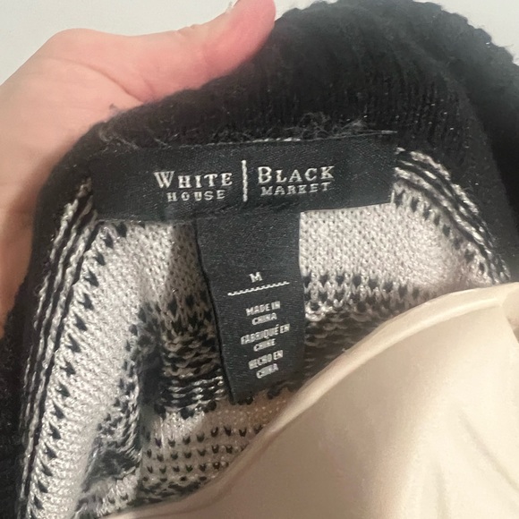 White House Black Market Off the Shoulder Sweater size M with Shimmer Threading - Picture 2 of 6